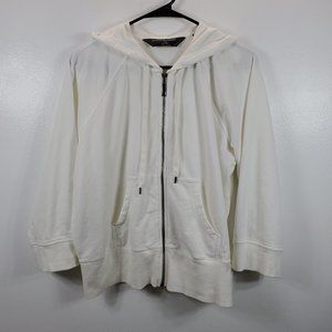 Norma Kamali Women's White Crop Sweatshirt Hoodie